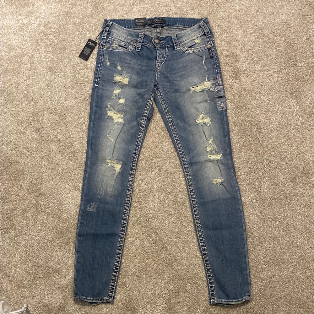 Silver Jeans Camden Rose Straight Fit Skinny Leg